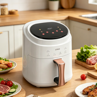 Friteuse à air numérique de luxe blanche 6L avec écran tactile multifonctionnelle sans huile
