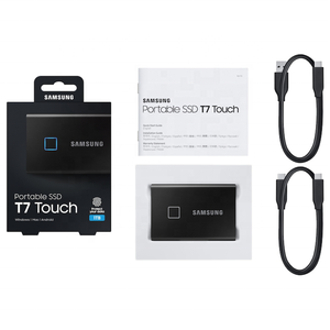 สำหรับ SAMSUNG Portable SSD T7 TOUCH USB 3.2 ความจุ 500GB 1TB 2TB สีดำ สำหรับ PC, Mac, อุปกรณ์ Android, เครื่องเล่นเกมส์ รุ่นพกพา T7 Touch - Product Image 1