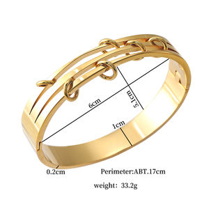 Nueva moda de acero inoxidable PVD 18K plateado círculo encanto brazalete antiestrés <span class=keywords><strong>pulsera</strong></span> para mujer - Product Image 3