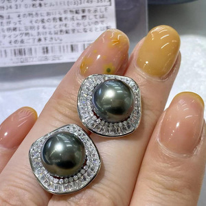 Pendientes de Perlas DIY S925 Blancas con Soporte Hueco para Disimular Orejas, con Cuentas Redondas de 10-11 mm, Accesorio de Moda 2021 - Product Image 1