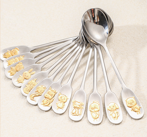 DFC0801 Cuchara de Acero Inoxidable 316 con Diseño del Zodiaco Chino, Cuchara Específica para Bebés y Niños, Cuchara Pequeña de Alta Gama para el Hogar - Product Image 2