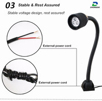 Lampe LED à bras long pour machine, outil, éclairage mécanique, tour