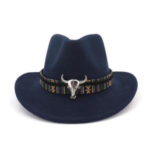 Sombrero de vaquero de ala ancha para hombre, sombrero de cubo, sombrero Fedora mexicano, sombreros Fedora de fieltro de <span class=keywords><strong>lana</strong></span> - Product Image 3