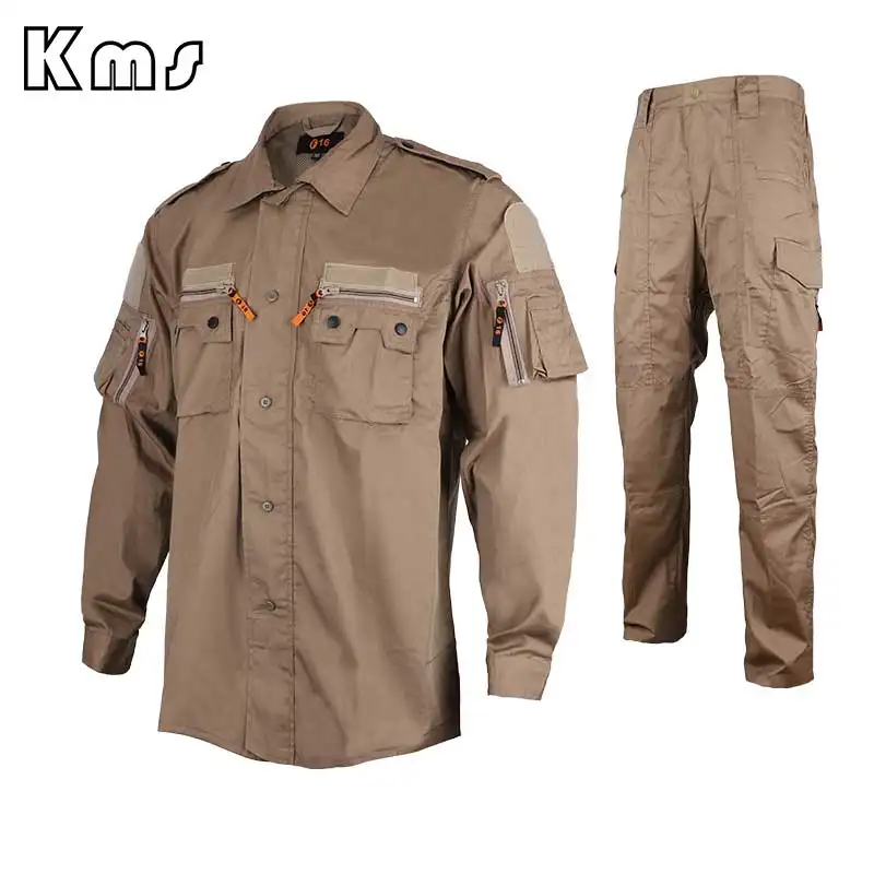 KMSカスタム卸売プロスポーツ服屋外カーキ戦闘服トレーニング/狩猟のための戦術的な制服