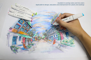 Marqueurs à <span class=keywords><strong>alcool</strong></span> <span class=keywords><strong>Ohuhu</strong></span> 440 couleurs, double embout pinceau et biseauté, ensemble de marqueurs artistiques à base d'<span class=keywords><strong>alcool</strong></span> avec étui pour artistes adultes, dessin - Product Image 4