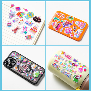 Confezione da 12 Pezzi, <span class=keywords><strong>Adesivi</strong></span> Decorativi Natalizi 3D Personalizzati con Stampe di Cartoni Animati, <span class=keywords><strong>Adesivi</strong></span> Gonfiati <span class=keywords><strong>per</strong></span> Bambini - Product Image 3