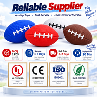Ballon de football américain miniature en mousse PU, ballon souple à presser, jouet pour enfants, cadeau promotionnel, logo personnalisé, fournisseur OEM ODM