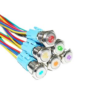 12mm רגעית ip65 לחצן דחיפה פליז עמיד למים מתג עם הוביל חשמלי חכם מותאם אישית - Product Image 2