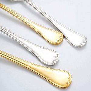Ensemble de couverts de luxe moderne en acier inoxydable 5 pièces pour hôtel et restaurant, couteau, fourchette, cuillère, argent et or, pour restaurant - Product Image 4