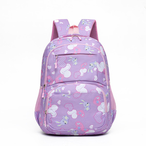 PLAYMAX PM176 New Fashion Durable Water Resistant Nylon Zipper Softback School <b>Backpack</b> Kids Kawaii Rabbit Characters Pendant - Product Image 1
