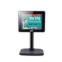 Écran client LCD USB POS 9,7 pouces à prix d'usine, affichage client monté sur poteau, résolution 1024x768, compatible multi-OS