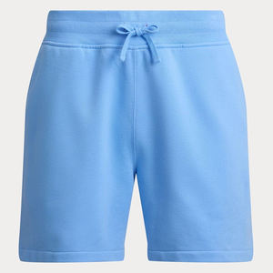 Shorts de sport décontractés 100 % coton, couleur unie noire, taille élastique, haute qualité, confortables, en molleton de coton pour hommes, vente en gros - Product Image 4