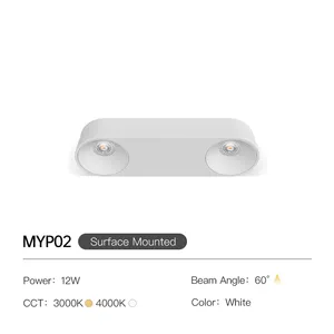 Xrzlux Bề Mặt Gắn Trần Downlight 12W Siêu Mỏng Vuông Nhôm LED Đèn Trần Cho Phòng Ngủ Phòng Khách Đèn LED