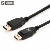 Vente chaude jusqu'à 32.4Gbps Bande passante Haute Qualité Displayport 1.4V Mâle à Mâle Câble pour Ordinateur PS3