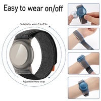 Adjustable Kids Trail Wrist Band for AirTag Lightweight Holder Anti Scratch Nylon Wave Bracelet Wristband for AirTag Strap