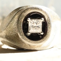 Bague Chevalière en Argent Sterling S925 avec Émail Haute Température, Moissanite de Haute Qualité, Bijou Fin Unisexe pour Homme, Idéale au Quotidien