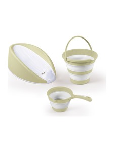 Bulk 3-Piece Foldable Baby <b>Bathing</b> Set Space Saving Plastic Toddler Tub <b>Support</b> Chair Water Pail Scoop Manufacturer - Product Image 2