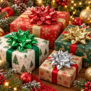 Lazo de regalo autoadhesivo de PP con estrella de Navidad, venta al por mayor, fabricado en Vietnam, fábrica con certificación BSCI SMETA, ahorro de aranceles para minoristas en EE. UU. - Product Image 2