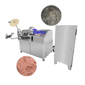 Baiyu Automatic Meat Chopping Machine Stainless Steel Vacuum Bowl Cutter 20~330L Per Batch Silent 10~260 Kg Capacity New/Used