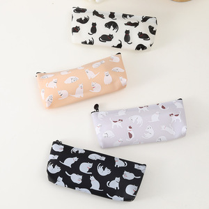 Trousse à crayons en silicone 3D motif chat mignon, organiseur de papeterie simple pour étudiants, porte-crayons créatif et adorable - Product Image 3
