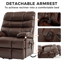 Fauteuil inclinable électrique surdimensionné extra large avec massage chauffant à double moteur CJSmart Home Big Man Power Lay Flat Lift Recliner