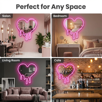 Enseigne lumineuse LED néon personnalisée en PVC en forme de cœur pour décoration murale de chambre, salle de beauté, salon, décoration intérieure