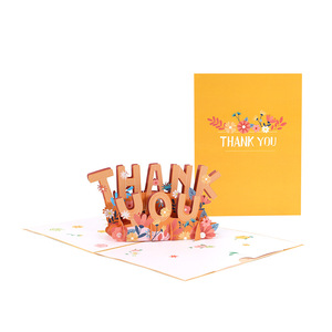 Biglietto d'auguri 3D Pop-up Floreale Colorato con Scritta GRAZIE, Squisita Opera d'Arte in Carta, per Ringraziamento, Festa degli <span class=keywords><strong>Insegnanti</strong></span>, Bomboniere - Product Image 6