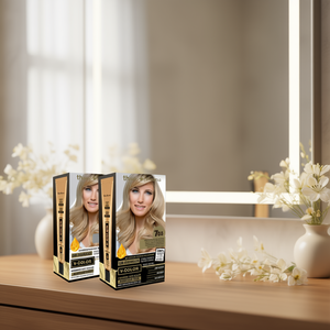 Tinte Permanente para el Cabello Thader Pharma V-Color 703 Rubio Medio Dorado Natural Sin Amoníaco Con Líquido Dorado y Aceites Florales - Product Image 3