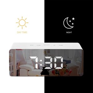 LED Mirror Alarm <b>Clock</b> <b>Digital</b> Snooze Table <b>Clock</b> Wake up Light Electronic Large Time Temperature Display Home Decoration <b>Clock</b> - Product Image 5