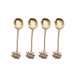 Cuillère vintage en forme de cocotier, alliage de zinc doré, cadeaux de mariage, cuillère à café en forme de <span class=keywords><strong>palmier</strong></span> - Product Image 1