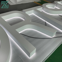 Letrero Comercial para Oficina, Interior/Exterior, Retroiluminado, Logotipo de Empresa, Letras 3D con LED, Tiras LED, Acero Inoxidable