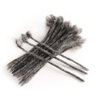 AHVAST Dreads 100% faits à la main au crochet, dreadlocks en cheveux humains 0.4/0.6/0.8cm, gris sel et poivre, extensions de dreadlocks afro crépues en vrac