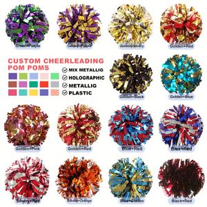 Hot Bán Cổ Vũ Poms Poms Với 4 \ "6 \" 8 \ "10 \" Kim Loại Mô Hình Ngựa Vằn Laser Baton Xử Lý - Product Image 3