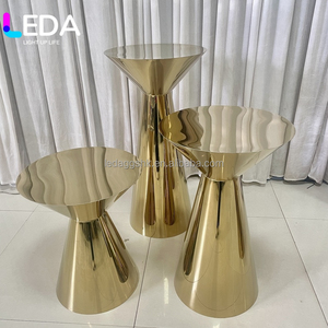 LEDA High Footed Stainless Steel Bar <b>Table</b>, Small Round <b>Table</b> Dessert <b>Table</b>, Mushroom Head Dessert <b>Table</b> For Wedding <b>Decoration</b> - Product Image 2