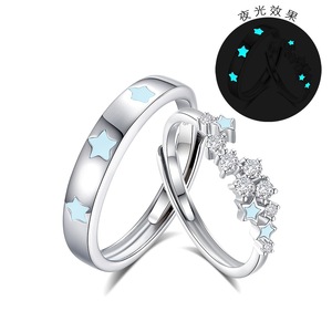 Anelli <span class=keywords><strong>in</strong></span> Argento Sterling con Zirconi per Uomo e Donna, Stile Classico Regolabile Placcato <span class=keywords><strong>in</strong></span> Rodio, Idea Regalo per Anniversario - Product Image 5
