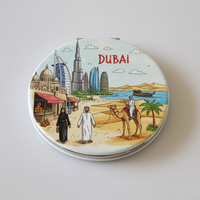 Großhandel Benutzerdefiniertes Logo-Design Bedruckter Dubai-Souvenir Kleiner Schminkspiegel