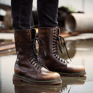 Botas de Cuero Casuales a la Moda para Hombre, Parte Superior de PU, Suela de Goma, Cordones, Estilo de Pareja para Verano - Product Image 1