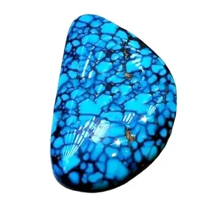 Spider Web Rare Natural Bule Color Turquoise Gemstone Cabochons Turquoise Oval Cabochon 64 Heart Cut Polish Light