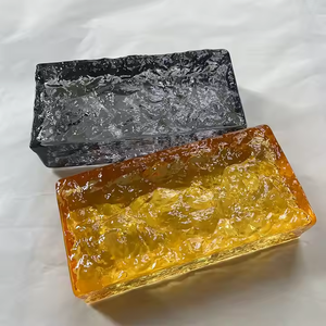 Trong suốt đầy màu sắc thủy tinh rắn khối thủy tinh 50*100*200mm trang trí bong bóng kết cấu tinh thể tường kính Khối Nhà sản xuất - Product Image 5