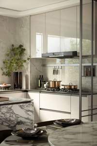 Armoires sur mesure haut de gamme aux tons froids, appareils encastrés, conteneurs de rangement complets pour armoires, style d'armoire ouverte, pour armoires de maison - Product Image 4