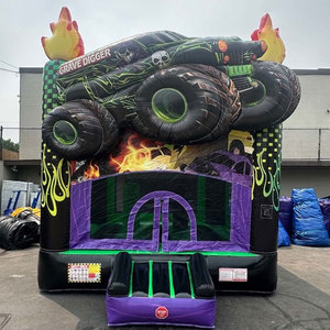 Château gonflable Monster Truck vert, thème <span class=keywords><strong>Grave</strong></span> <span class=keywords><strong>Digger</strong></span>, pour la location commerciale - Product Image 1