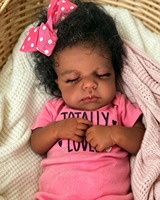 Poupée Reborn Afro-Américaine Noire de 20 Pouces, Peau Foncée Réaliste, Nouveau-né, Bébé, Peinte à la Main, Réaliste, Cadeau de Collection