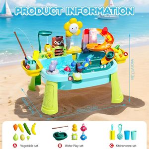 EPT Amélioré : Jouet de table pour évier de <span class=keywords><strong>cuisine</strong></span>, avec robinet à pompe électrique, pour <span class=keywords><strong>jeu</strong></span> de nourriture, accessoires de pêche, pour tout-petits, pour l'extérieur, l'été, le sable et l'eau - Product Image 2