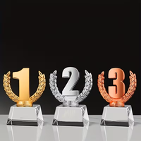 Plaque en cristal personnalisée, trophée numéro 1 2 3, récompense pour anniversaire, souvenir en verre K9 avec gravure de logo
