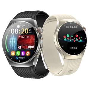Montre connectée intelligente en silicone avec assistant vocal IA AMOLED, moniteur de fréquence cardiaque, de tension artérielle, d'ECG, tracker de fitness pour hommes et seniors - Product Image 1