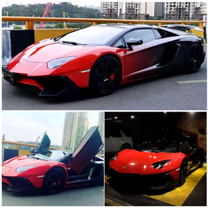 NIKO 1,52*25 mètres PVC Film Vinyle Adhésif Dégradé Rouge à Noir Personnalisé pour Covering de Véhicule Impression Autocollante pour Changement de Couleur de Voiture - Product Image 2