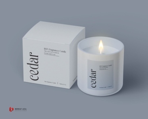 Minimalist <b>White</b> Candle <b>Box</b> with Custom Label for Elegant and Modern Gift Packaging - Product Image 1