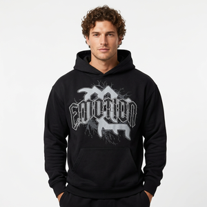 Sudadera con capucha unisex de alta calidad con cremallera y estampado directo de tinta blanca, diseño exclusivo Mixed EMOTION - Product Image 3