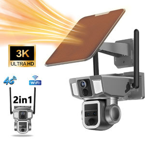 Wistino屋外4G/wifiソーラーセキュリティカメラシステムナイトビジョンフルカラーモーション検出アラーム低電力カメラ - Product Image 1