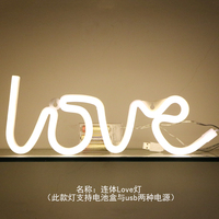 INS vente chaude "amour" lettre Alphabet en forme de fête décoration 2 AA alimenté par batterie Led veilleuse